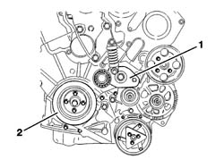 TOOTHED TIMING BELT - R R WITH ENGINE REMOVED