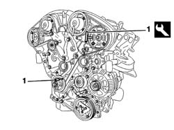 TOOTHED TIMING BELT - R R WITH ENGINE REMOVED