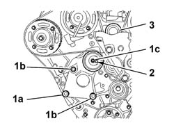 TOOTHED TIMING BELT - R R WITH ENGINE REMOVED
