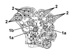 TOOTHED TIMING BELT - R R WITH ENGINE REMOVED