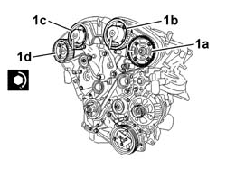 TOOTHED TIMING BELT - R R WITH ENGINE REMOVED