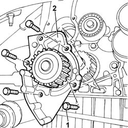 WATER PUMP - R + R WITH DRIVE BELT REMOVED