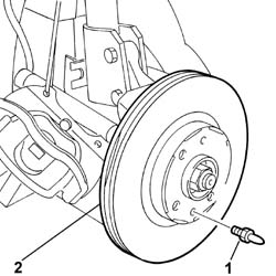 FRONT BRAKE DISCS - R+R WITH BRAKE CALIPERS REMOVED