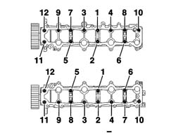 CAMSHAFT IN CYLINDER HEAD - R R ON VEHICLE