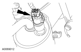 Step 18: Disconnect the A/C low charge protection switch electrical connector.
