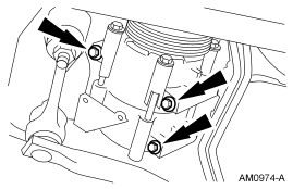 Step 36: Remove the 3 bolts and position the A/C compressor aside.