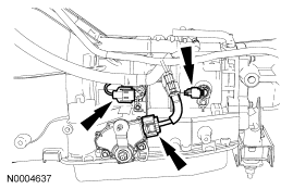 Step 49: Disconnect the output shaft speed sensor, transmission range sensor and the turbine shaft speed sensor electric