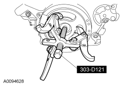 Step 93: Using the special tool, remove the crankshaft pulley.