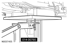 Step 50: Position the special tool under the subframe assembly.