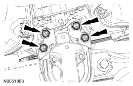 Step 66: Remove the 4 engine mount nuts.