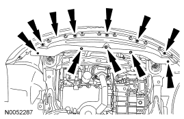 Step 32: Remove the 3 pin-type retainers, the 7 screws and the radiator splash shield.