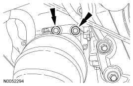 Step 1: Remove the 2 RH halfshaft bearing support bracket bolts and the RH halfshaft/intermediate shaft assembly.