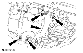 Step 31: Remove the 4 nuts and the exhaust flexible pipe and Y-pipe as an assembly.