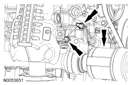 Step 60: Remove the 2 stud bolts and the RH halfshaft/intermediate shaft assembly.