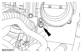 Step 75: Remove the upper intake manifold support bracket bolt.