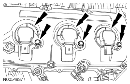 Step 86: Remove the 6 bolts and the 6 coil-on-plugs.