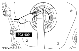 Step 94: Using the special tool, remove and discard the crankshaft front seal.
