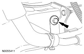 Step 38: Remove the power steering cooler bracket bolt from the RH side of the subframe.
