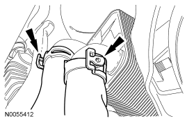 Step 55: If equipped, disconnect the oil cooler coolant hoses.