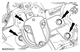 Step 67: Remove the 3 bolts and the engine mount.
