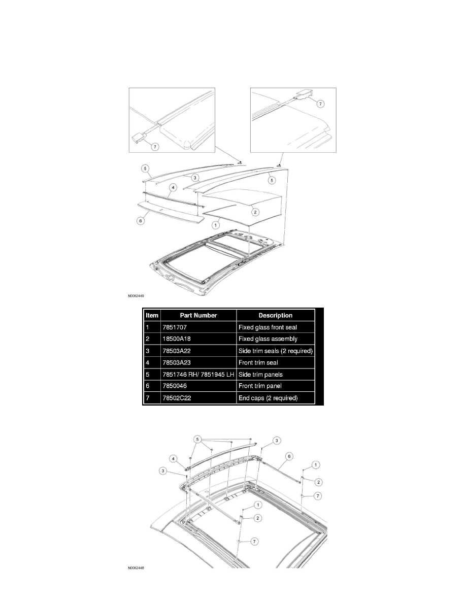 Ford Service and Repair Manuals > Edge AWD V63.5L (2009) > Body and Frame Roof and