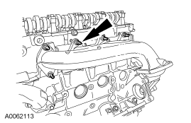 Step 55: Remove the 8 nuts, the 8 studs and the LH exhaust manifold.