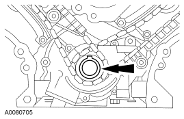Step 30: Position the crankshaft keyway at the 12 o'clock position.