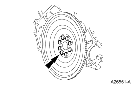 Step 2: Remove the bolts and the flexplate.
