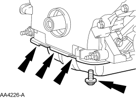 Step 26: Remove the front 4 oil pan bolts.
