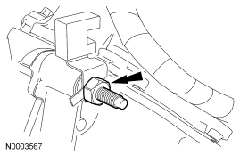 Step 15: Remove the nut and the LH radio ignition interference capacitor.