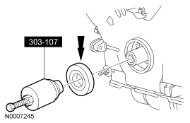 Step 25: Using the special tool, remove and discard the crankshaft front seal.