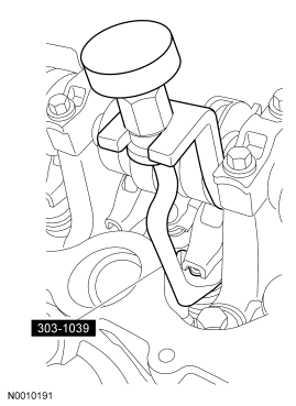 Step 35: Using the special tool, remove the 3 camshaft roller followers designated in the previous step from the LH cyli