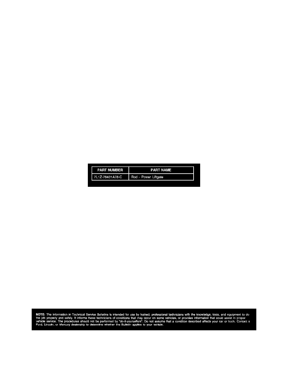 Body and Frame > Doors, Hood and Trunk > Trunk / Liftgate > Trunk /  Liftgate Hydraulic Cylinder > Component Information > Technical Service  Bulletins > ...