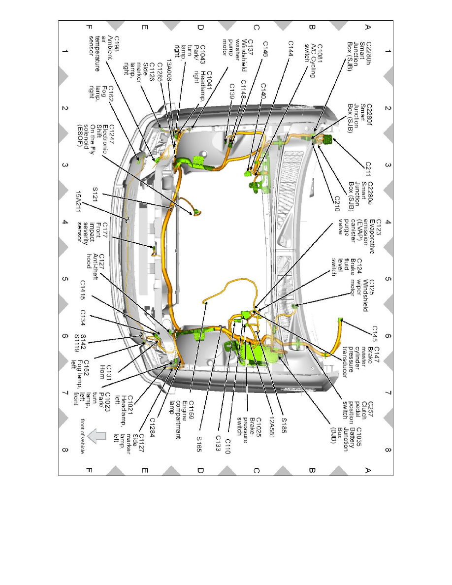 Power and Ground Distribution > Fuse Block > Component Information > Locations > Battery Junction Box (BJB)