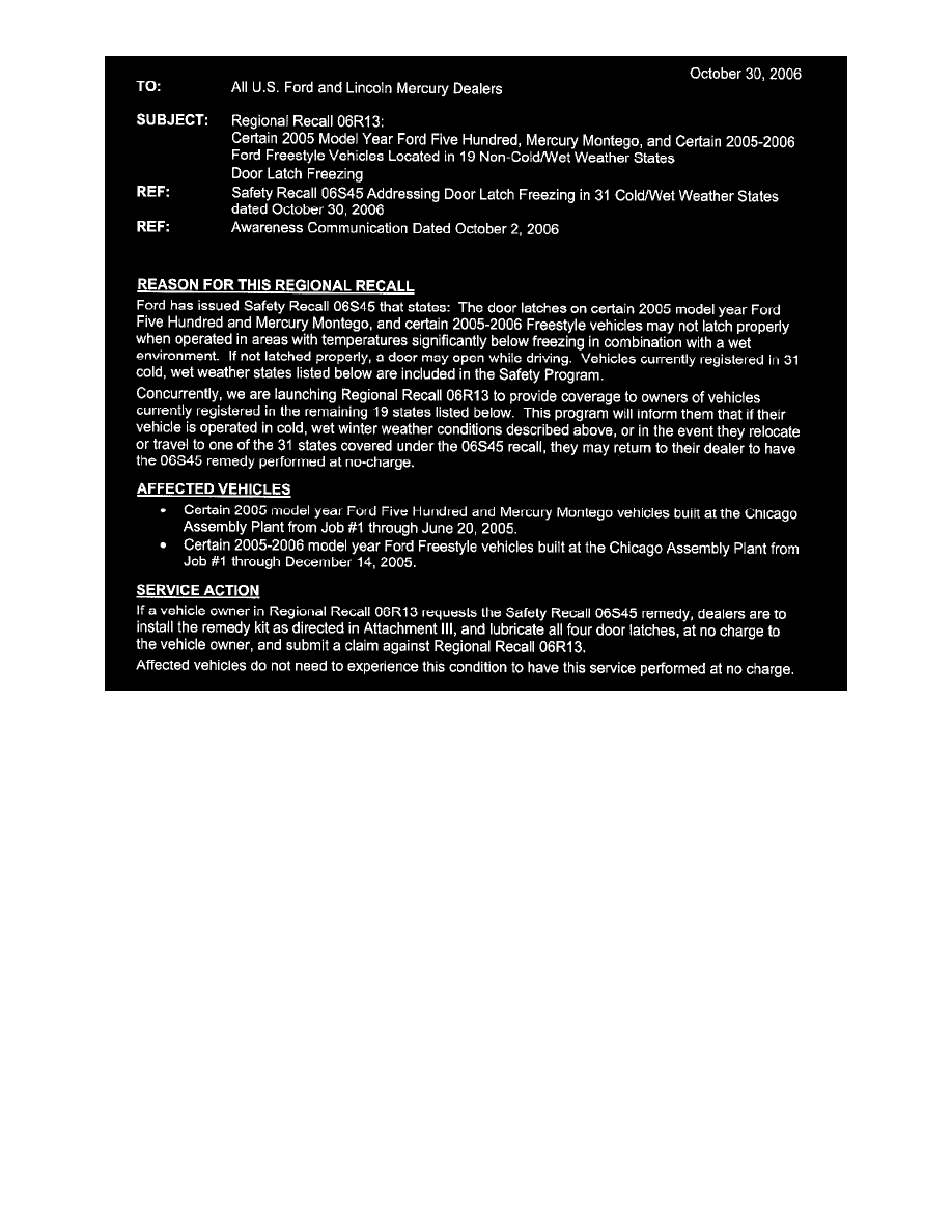 Body and Frame > Doors, Hood and Trunk > Doors > Rear Door > Rear Door  Latch > System Information > Technical Service Bulletins > All Technical  Service ...