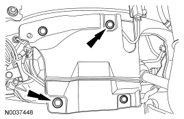 Step 41: Remove the 6 pin-type retainers (4 shown) and the LH splash shield.