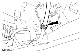 Step 6: Disconnect the power steering cooler tube and drain the power steering fluid into a suitable drain pan.