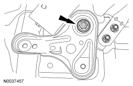 Step 60: Remove the 2 rear subframe nuts and the 2 subframe brackets.