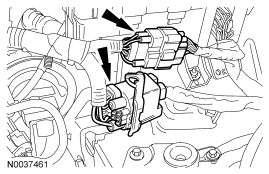 Step 10: Disconnect the 2 engine wiring harness electrical connectors.