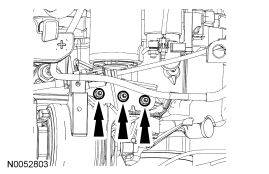 Step 17: Remove the 3 nuts and position the transaxle control cable bracket aside.