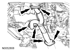 Step 46: Remove the 6 nuts and the Y-pipe assembly.