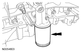 Step 45: Remove and discard the engine oil filter.