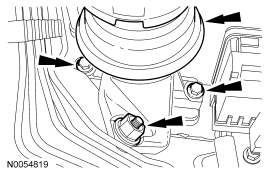 Step 77: Remove the nut, 2 bolts and the engine mount.