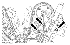 Step 6: Remove the 3 bolts and the LH VCT housing.