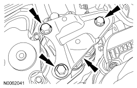 Step 33: Remove the 3 bolts and the engine mount brace.