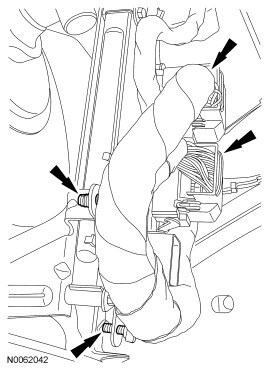 Step 34: Disconnect the PCM electrical connectors and pin-type retainers.