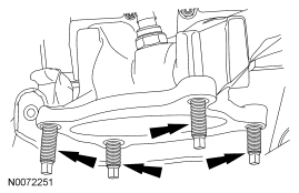 Step 70: Remove and discard the 4 RH catalytic converter-to-exhaust manifold studs.