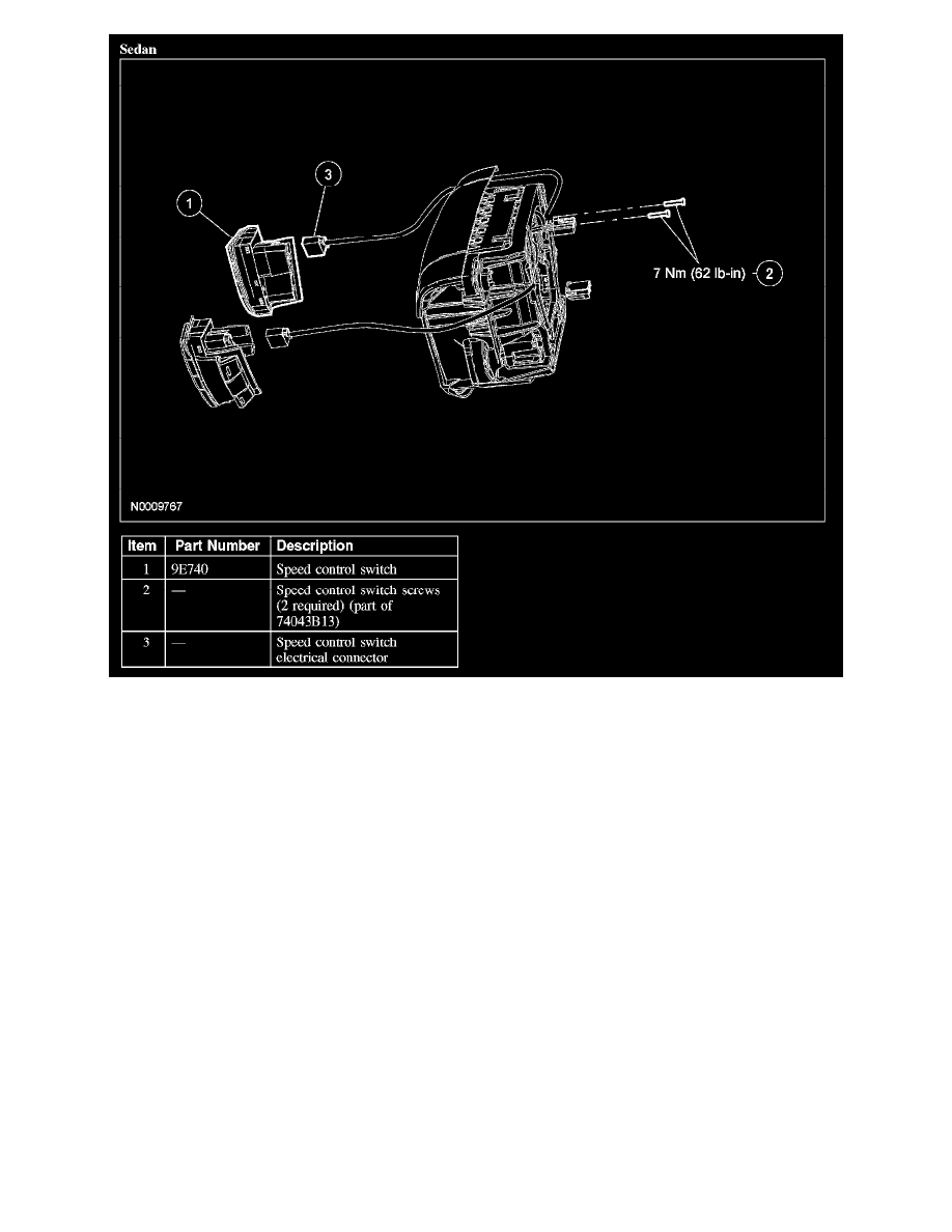 Ford Service and Repair Manuals > Taurus FWD V63.5L (2008) > Cruise Control Sensors