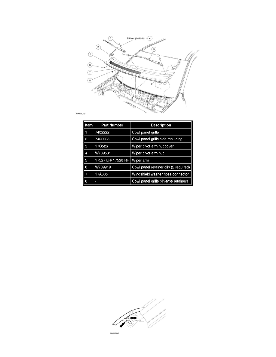 Body and Frame > Cowl > Cowl Moulding / Trim > System Information > Service  and Repair