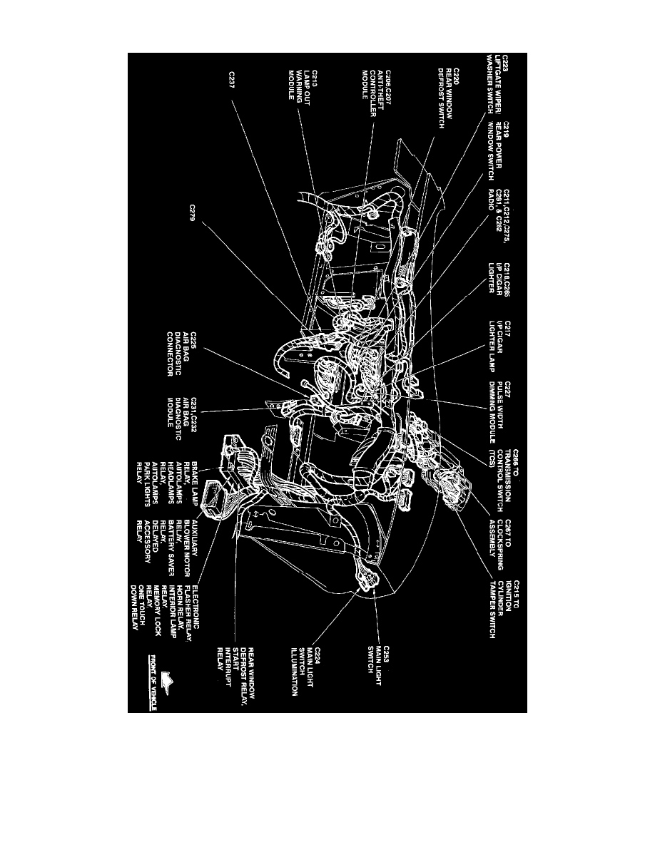 Ford Work Manuals Windstar V6 232 3 8l 1995 Accessories Accessories And Optional Equipment Accessory Delay Module Delayed Relay Component Information Locations